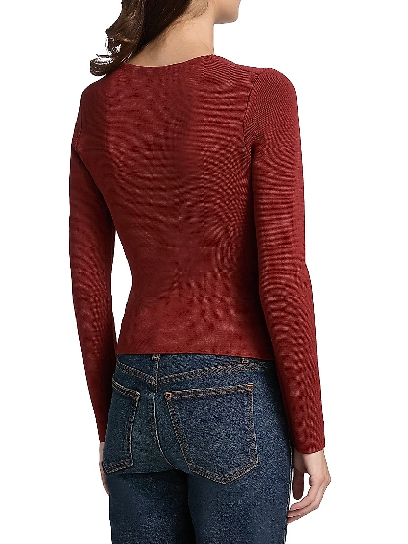 Rachela Knit Button-Front Top