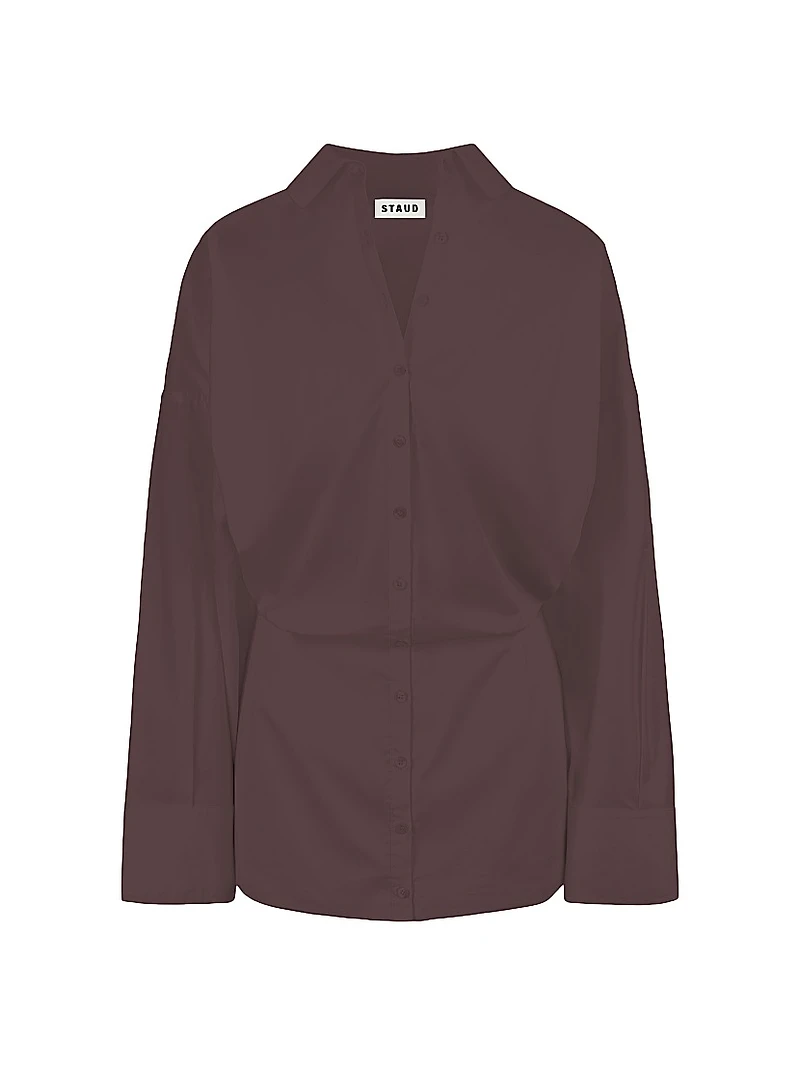 Cynthia Stretch-Cotton Mini-Shirtdress