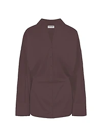 Cynthia Stretch-Cotton Mini-Shirtdress