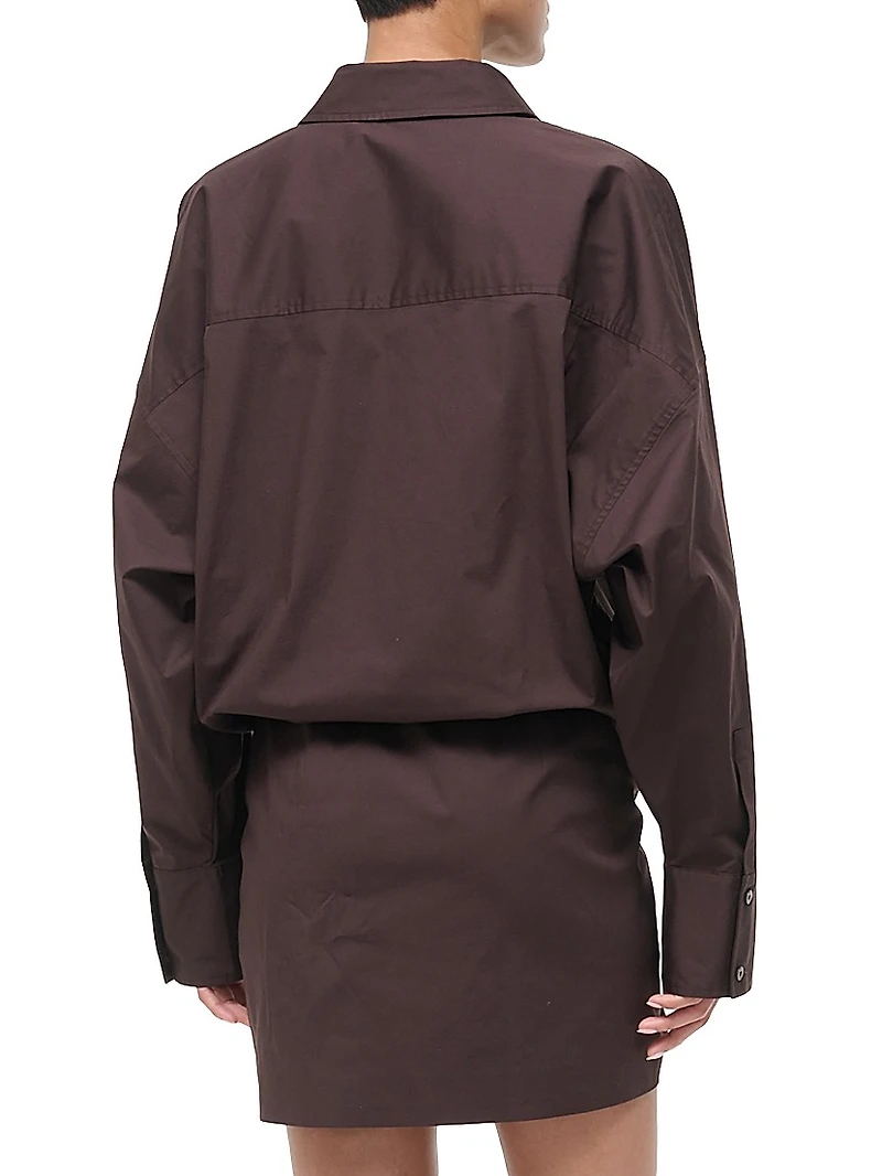 Cynthia Stretch-Cotton Mini-Shirtdress