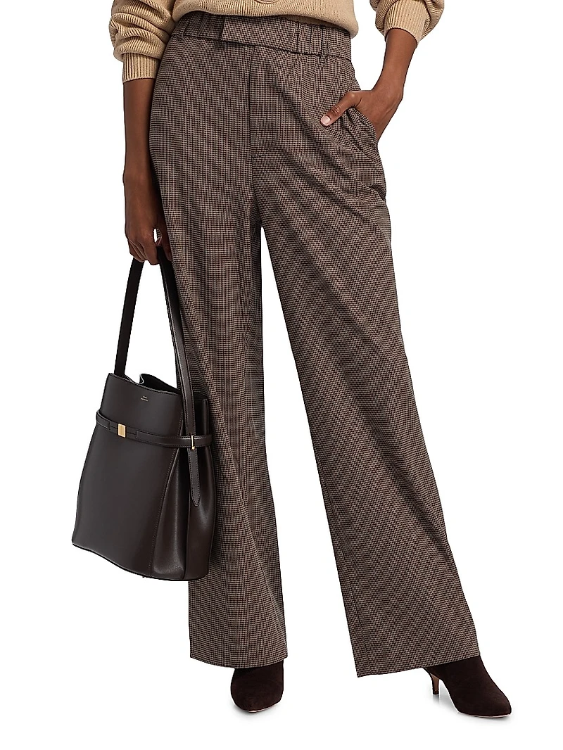 Jerome Mini Houndstooth Relaxed-Fit Pants