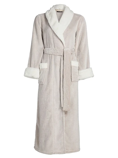 Frosted Faux Fur Velour Belted Robe