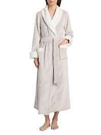 Frosted Faux Fur Velour Belted Robe