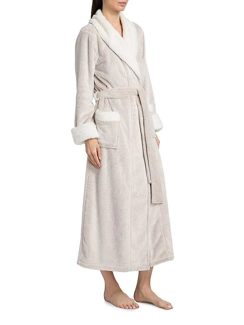 Frosted Faux Fur Velour Belted Robe