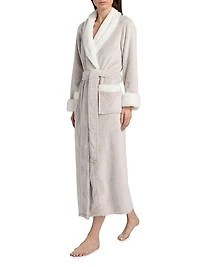 Frosted Faux Fur Velour Belted Robe