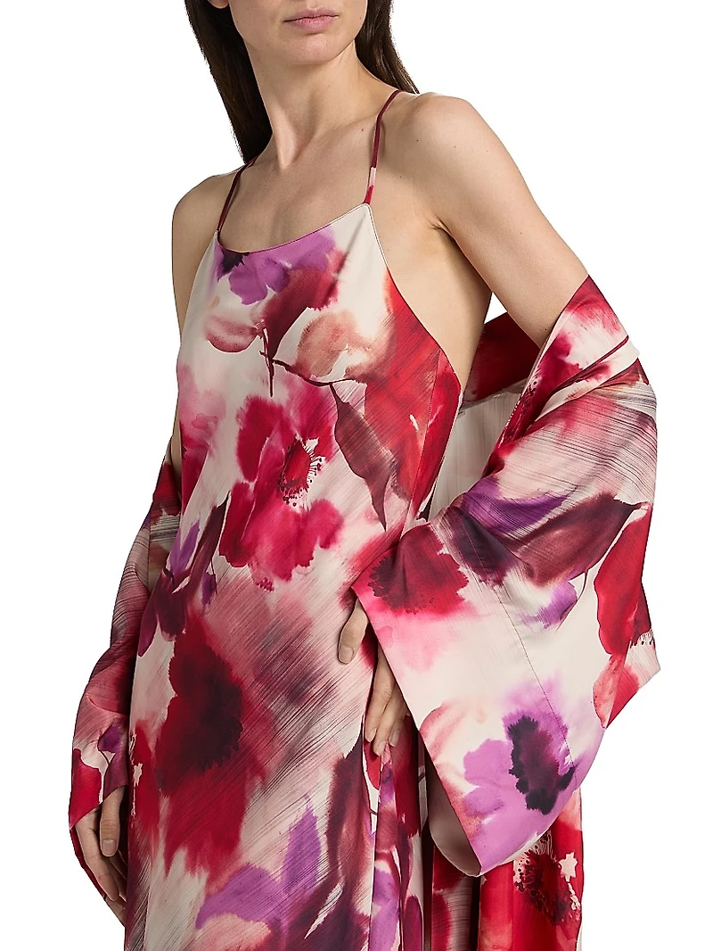 Mizuki Floral Charmeuse Slip Dress