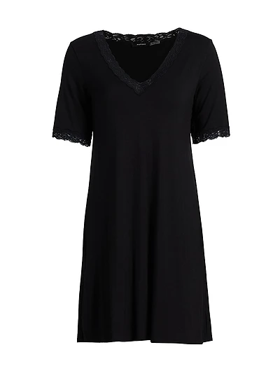 Feathers Essentials Lace-Trim A-line Minidress