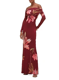 Off-The-Shoulder Tulle Maxi Dress