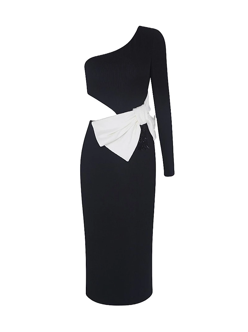 Grace Knit One-Shoulder Midi-Dress