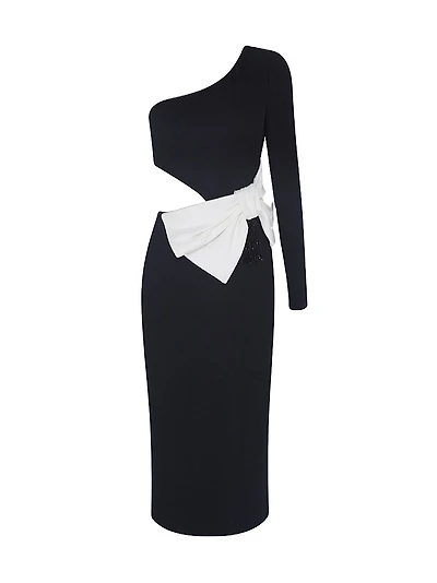 Grace Knit One-Shoulder Midi-Dress