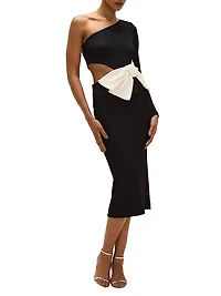 Grace Knit One-Shoulder Midi-Dress