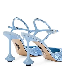 Toy Leather 90MM Ankle Strap Pumps