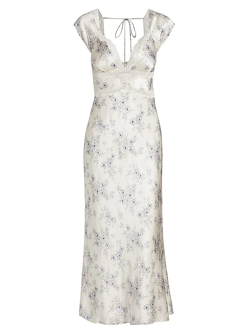 Roshani Floral Silk Maxi Dress