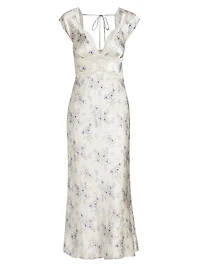 Roshani Floral Silk Maxi Dress