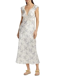 Roshani Floral Silk Maxi Dress