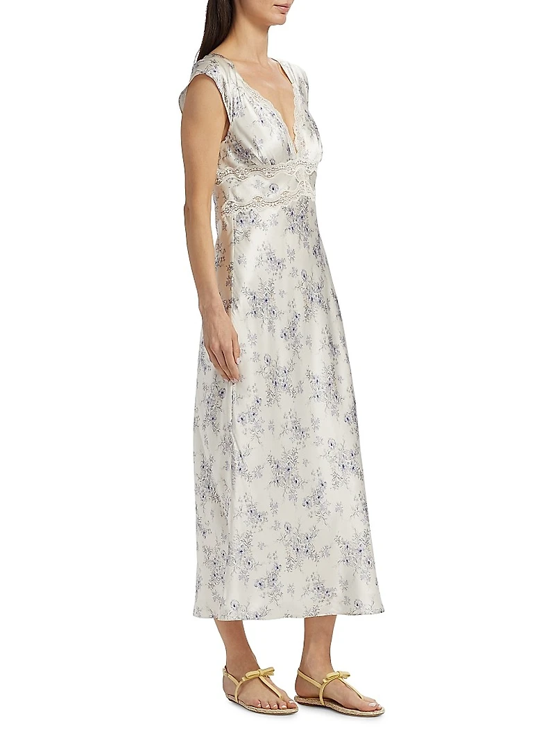 Roshani Floral Silk Maxi Dress