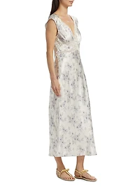 Roshani Floral Silk Maxi Dress