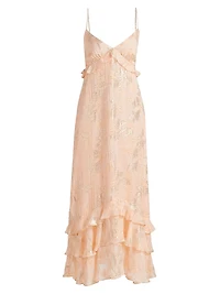 Esmeralda Metallic Chiffon Dress