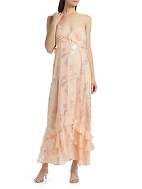 Esmeralda Metallic Chiffon Dress
