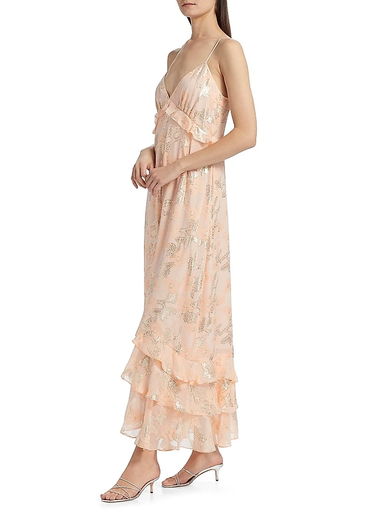 Esmeralda Metallic Chiffon Dress
