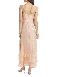 Esmeralda Metallic Chiffon Dress