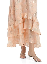 Esmeralda Metallic Chiffon Dress
