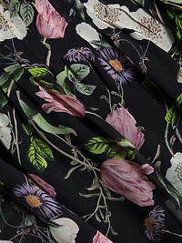 Minoa Strapless Floral Chiffon Gown