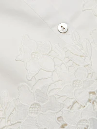 Kimiko Lace-Trim Cotton Mini Shirtdress