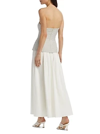 Nineveh Cotton-Linen Strapless Maxi Dress