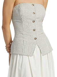 Nineveh Cotton-Linen Strapless Maxi Dress