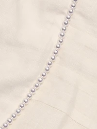 Lilou Pearl-Beaded Linen-Cotton Minidress