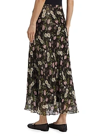 Jayna Metallic Chiffon Maxi Skirt