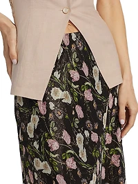 Jayna Metallic Chiffon Maxi Skirt