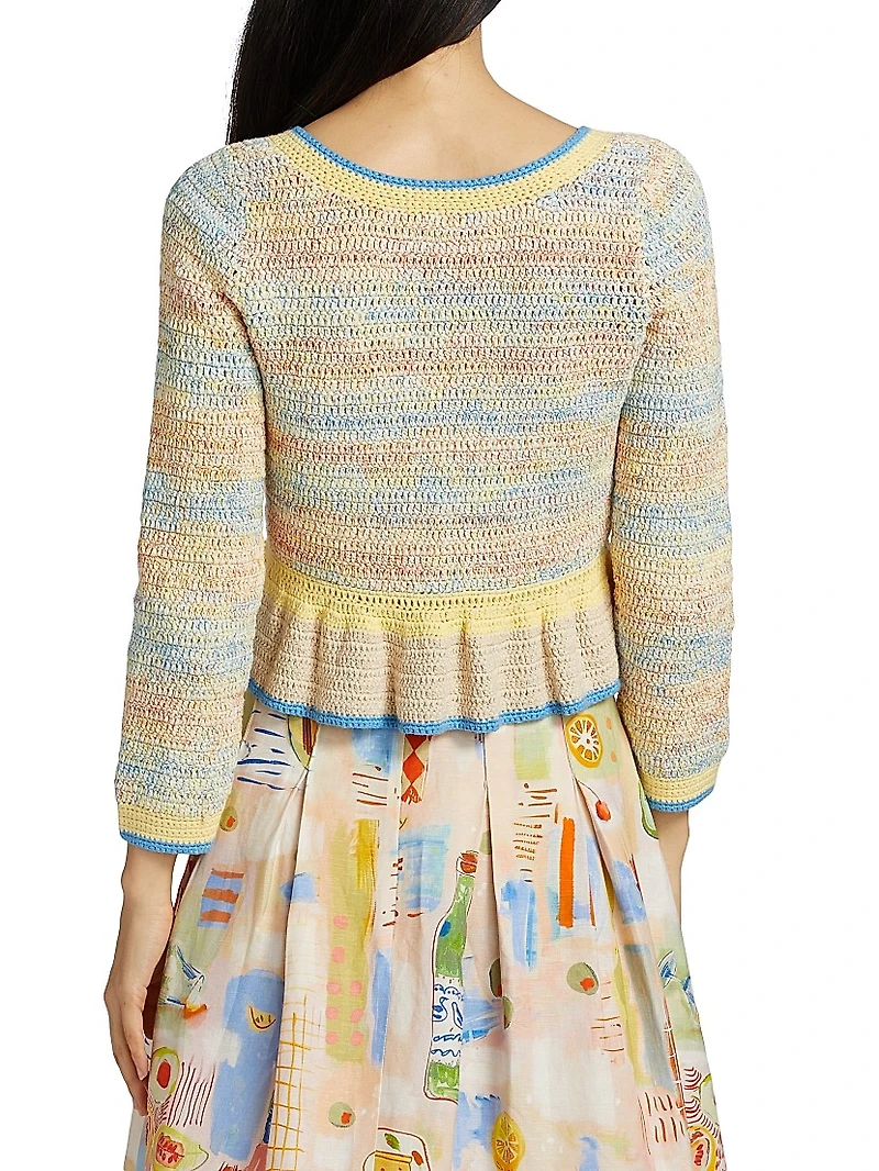 Guiliana Striped Scoopneck Cardigan