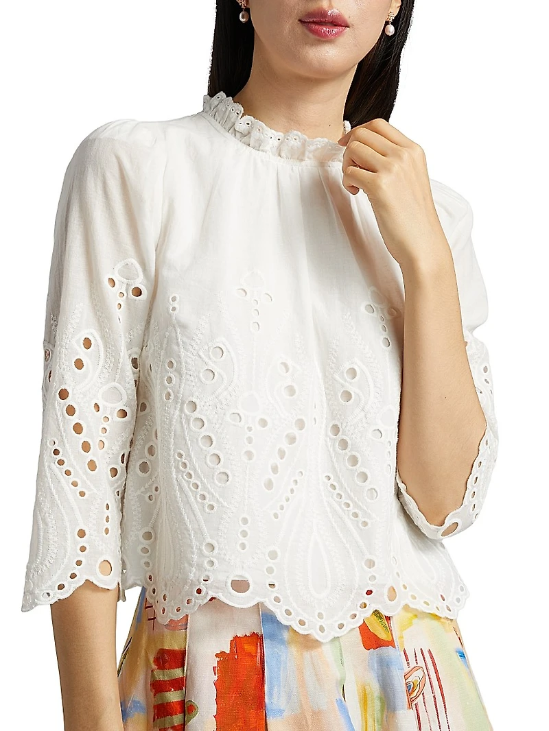 Fontaine Eyelet Cotton Top