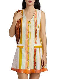 Suni Striped Linen-Blend Shirtdress