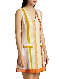 Suni Striped Linen-Blend Shirtdress