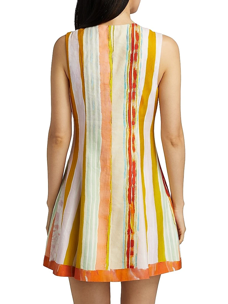 Suni Striped Linen-Blend Shirtdress