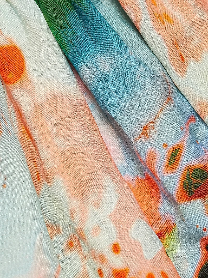 Peyton Printed Linen-Blend Mini-Shirtdress