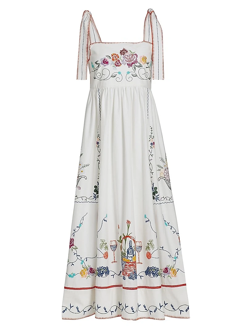 Stefy Floral Cotton Midi-Dress