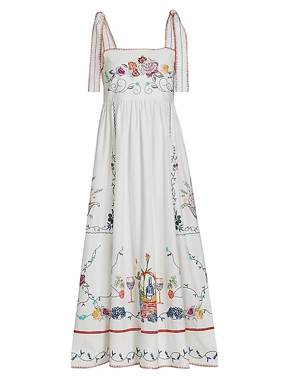 Stefy Floral Cotton Midi-Dress