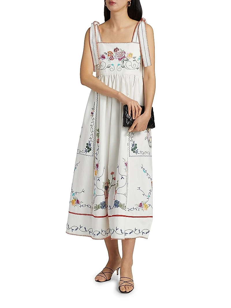 Stefy Floral Cotton Midi-Dress