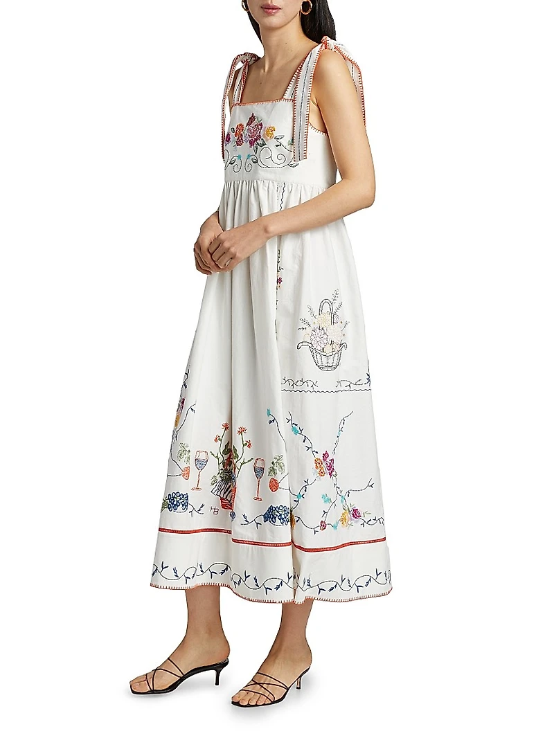 Stefy Floral Cotton Midi-Dress