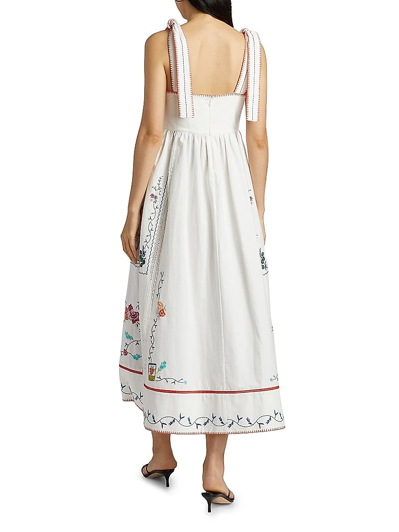 Stefy Floral Cotton Midi-Dress