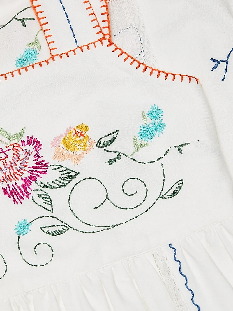 Stefy Floral Cotton Midi-Dress