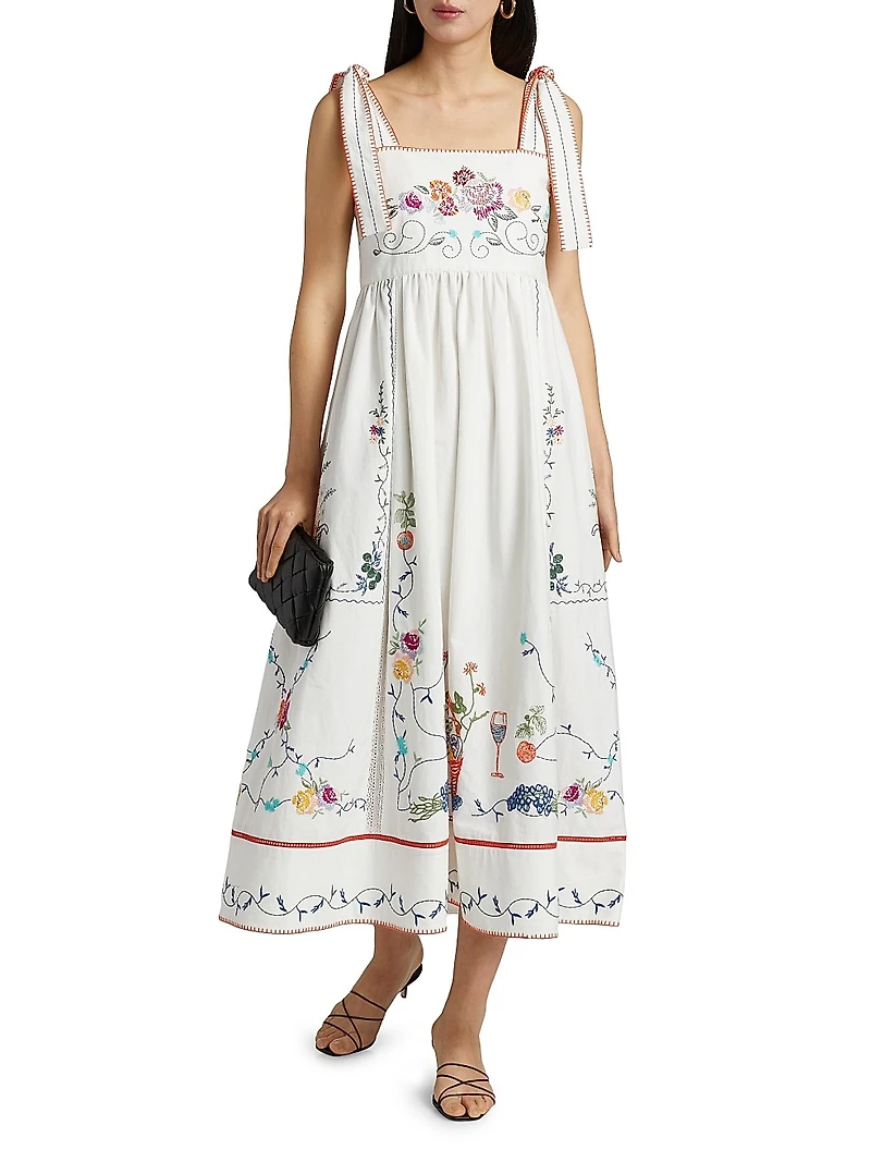 Stefy Floral Cotton Midi-Dress