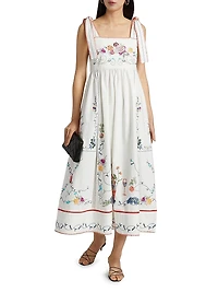 Stefy Floral Cotton Midi-Dress