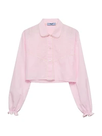 Embroidered Cropped Batiste Shirt