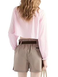 Embroidered Cropped Batiste Shirt