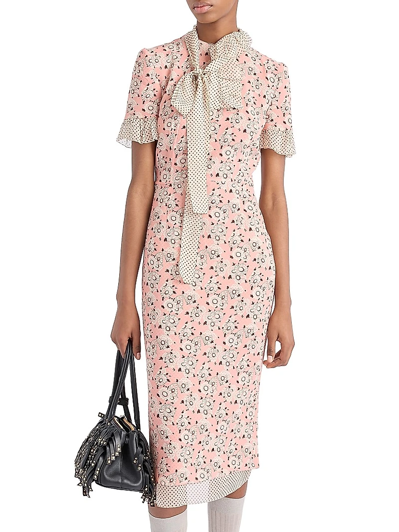 Printed Stretch Georgette Dress